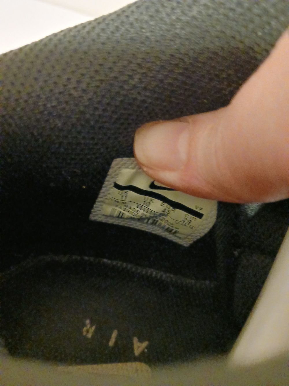 Nike Air Force 1  Black Textured High-Top Sneakers with Gum Sole - Picture 7 of 12